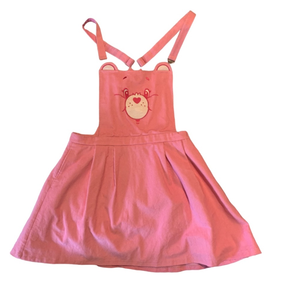 🌈🐻✨ {NWOT} Dolls Kill x Care Bear - Pink Corduroy Pinafore / Overall Dress